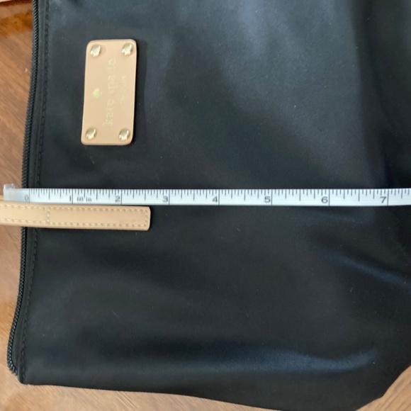 KATE SPADE BLACK NYLON TOTE PURSE LEATHER HANDLES - Picture 5 of 7